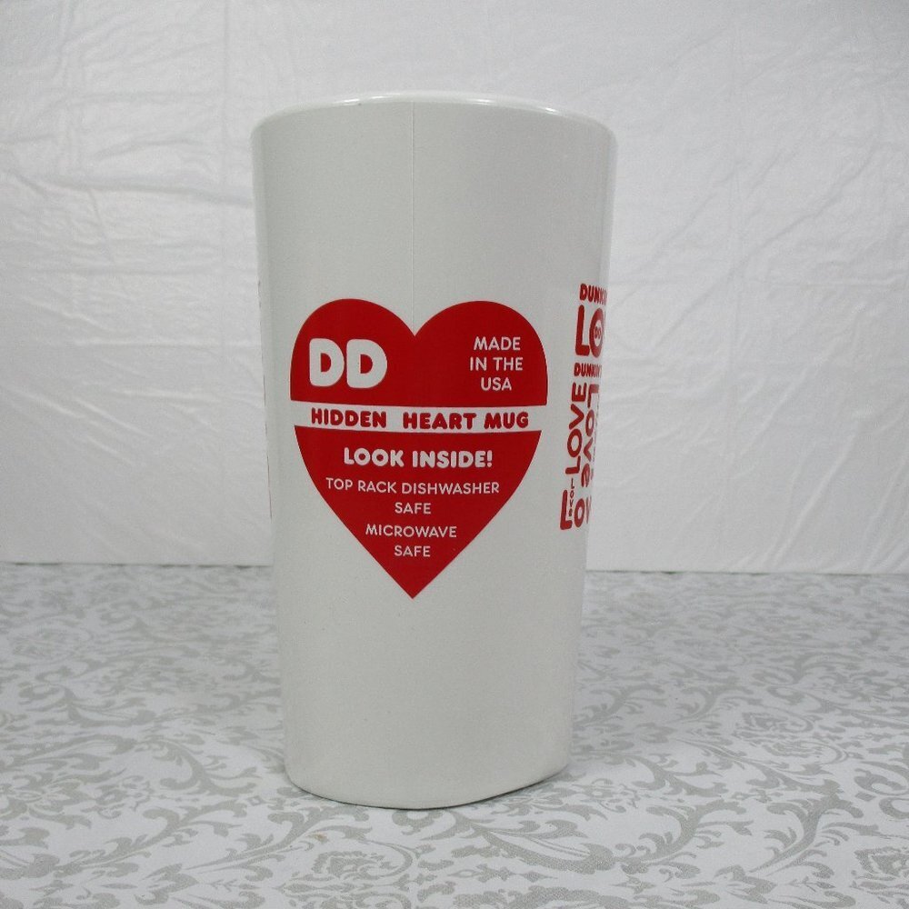 DUNKIN' DONUTS White Hidden Heart Cup - Picture 2 of 5